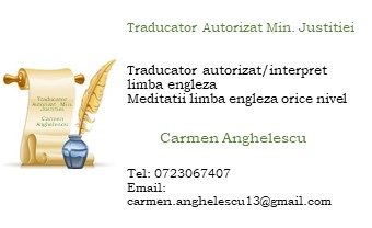 Traducator Anghelescu Carmen - Cristina, din Bucuresti